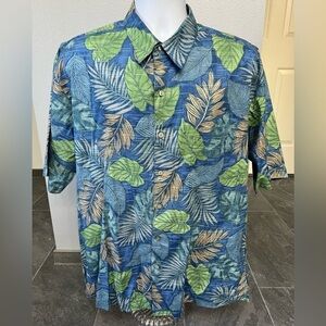 Tori Richard Hawaiian Shirt Tropical Palm Print